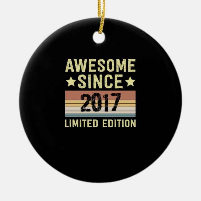 Awesome Since 2017 Birthday Keramik Ornament (Vorne)