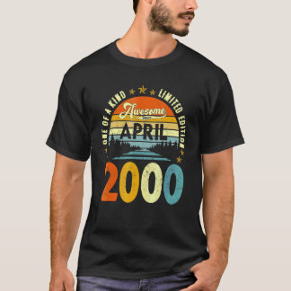 Awesome Since April 2000 Vintage 22th Birthday T-Shirt
