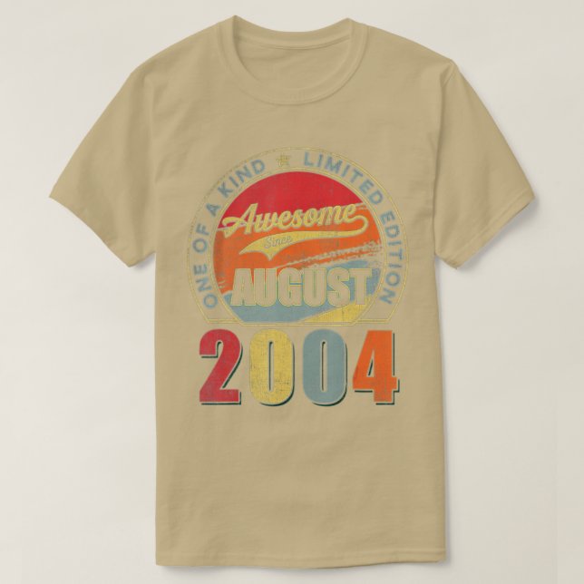 Awesome Since August 2004 18 Years Old 18th Birthd T-Shirt (Design vorne)