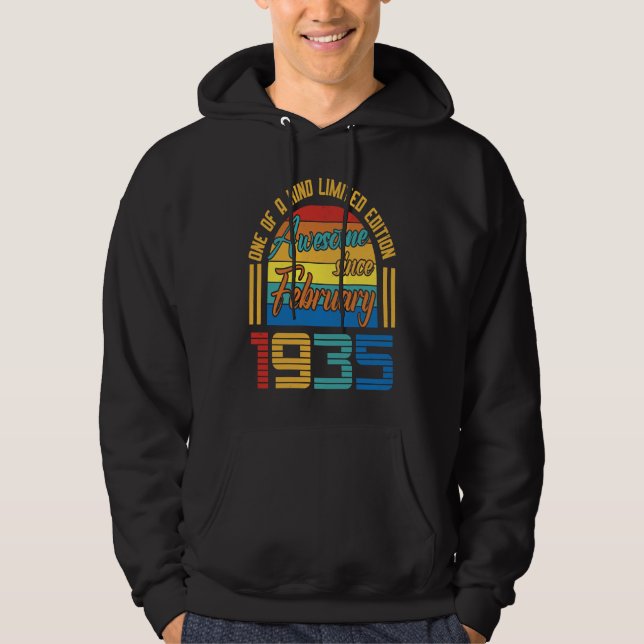 Awesome Since February 1935 88 Years Old 88th Birt Hoodie (Vorderseite)