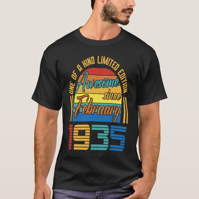 Awesome Since February 1935 88 Years Old 88th Birt T-Shirt (Vorderseite)