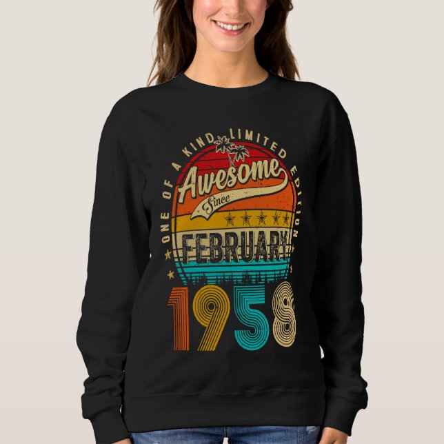 Awesome Since February 1958 65 Years Old 65th Birt Sweatshirt (Vorderseite)