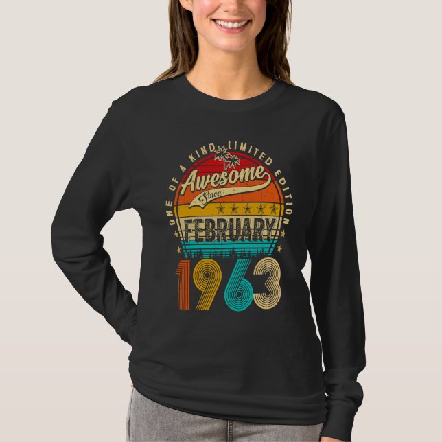 Awesome Since February 1963 60 Years Old 60th Birt T-Shirt (Vorderseite)