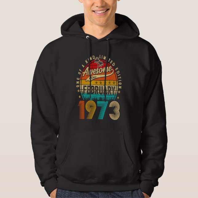 Awesome Since February 1973 50 Years Old 50th Birt Hoodie (Vorderseite)