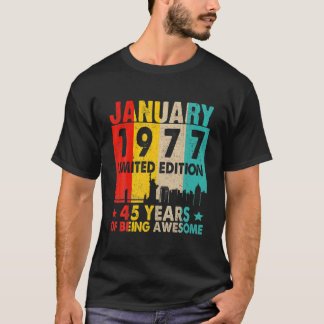 Awesome Since January 1977 45Th Birthday Vintage R T-Shirt