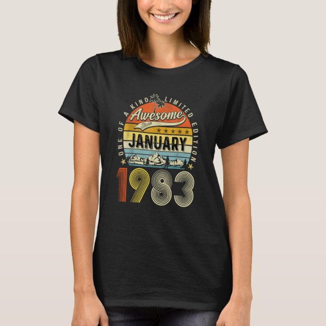 Awesome Since January 1983 40 Years Old T-Shirt (Vorderseite)