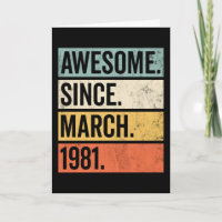 Awesome Since March 1981 Birthday Retro