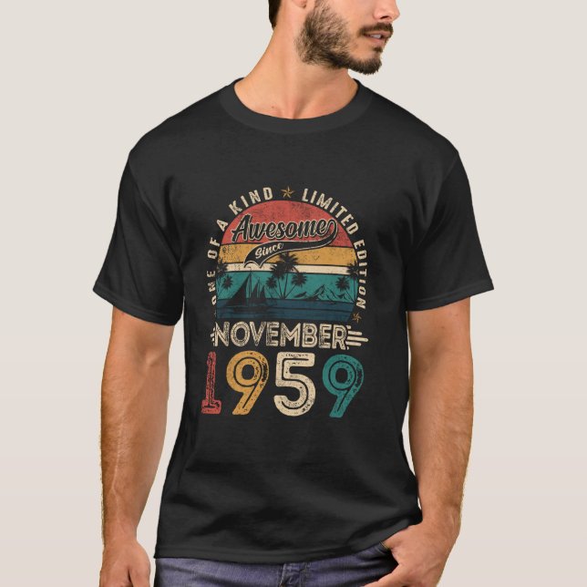 Awesome Since November 1959 66 Years Old 66th Birt T-Shirt (Vorderseite)