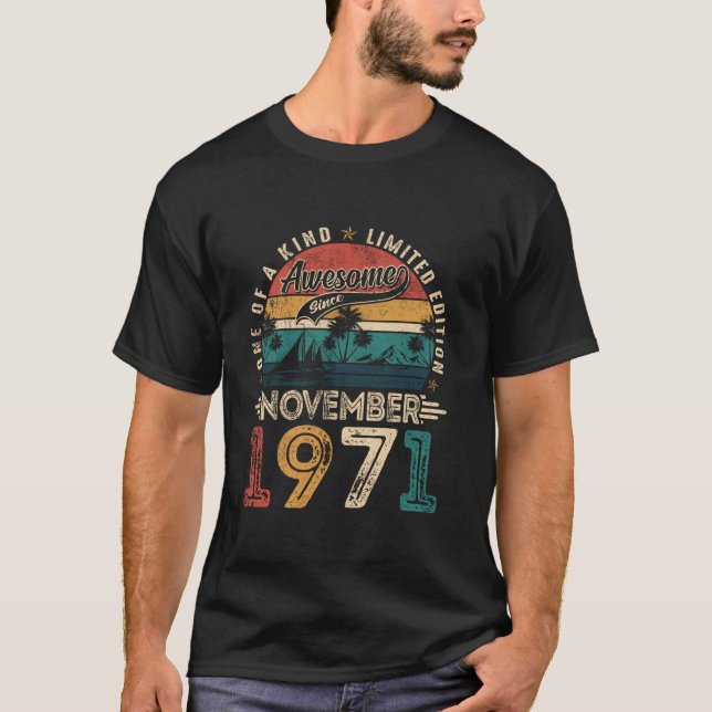 Awesome Since November 1971 54 Years Old 54th Birt T-Shirt (Vorderseite)