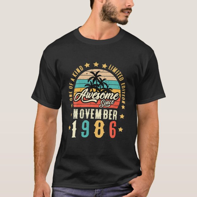 Awesome Since November 1986 35Th Birthday T-Shirt (Vorderseite)