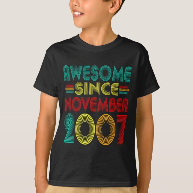 Awesome Since November 2007 Years 18th Bday Funny  T-Shirt (Vorderseite)