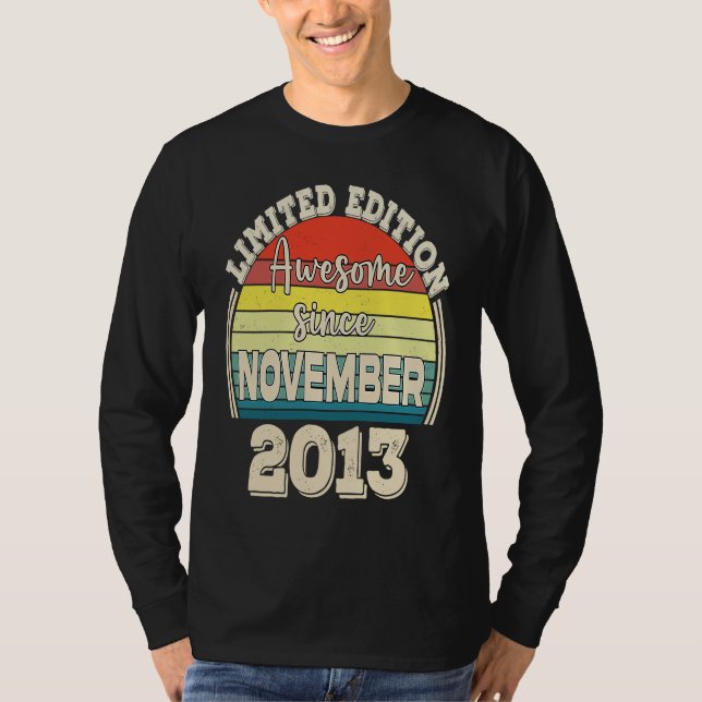 Awesome Since November 2013 Born in November Dad M T-Shirt (Vorderseite)