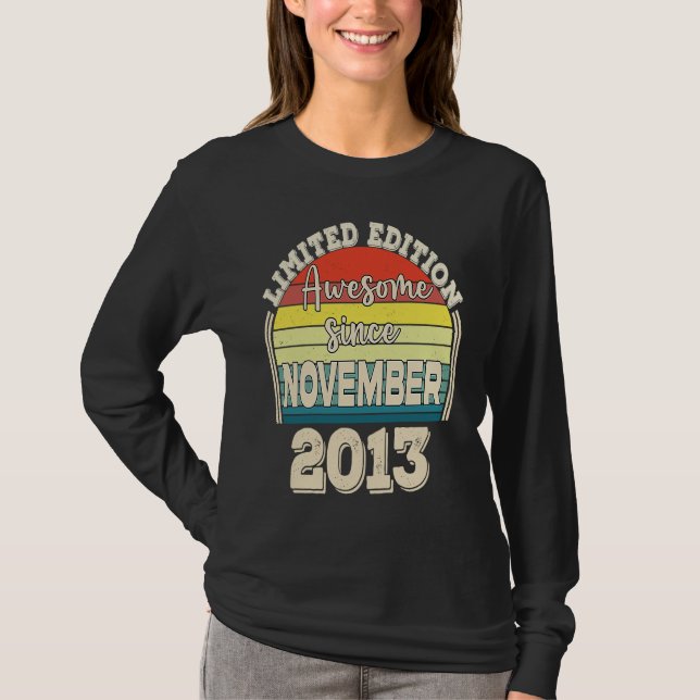 Awesome Since November 2013 Born in November Dad M T-Shirt (Vorderseite)