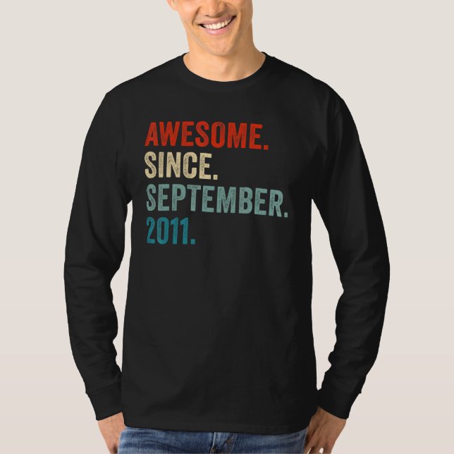Awesome Since September 2011 11th Birthday 11 Year T-Shirt (Vorderseite)