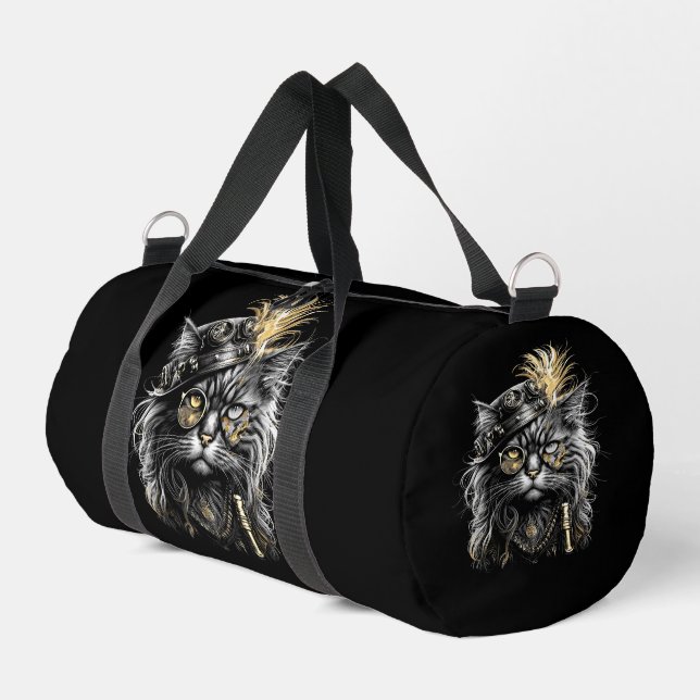 Awesome Steampunk Cat  Duffle Bag (Linke Seite)