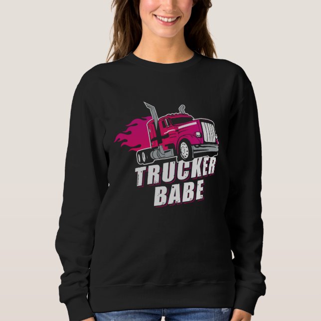 Awesome Trucker Babe Trailer Truck Driver Women Gi Sweatshirt (Vorderseite)