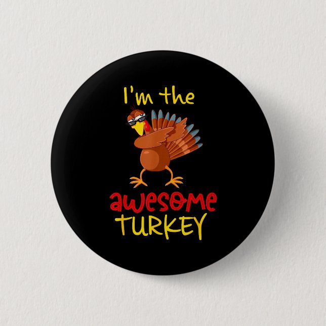 Awesome Turkey Matching Family Group Thanksgiving  Button (Vorderseite)