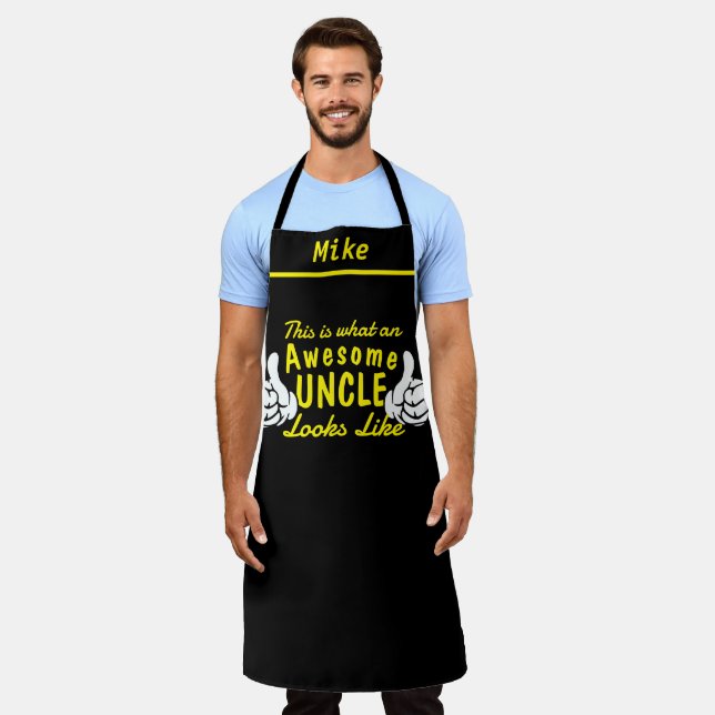 Awesome Uncle Apron - Custom Name Personalized Schürze (Getragen)