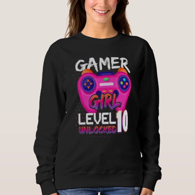 Awesome Video Games Controller Level 10 Unlocked G Sweatshirt (Vorderseite)
