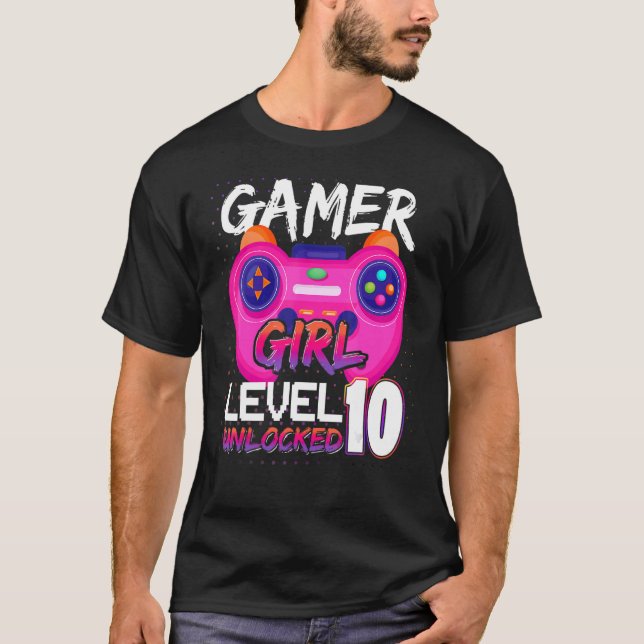 Awesome Video Games Controller Level 10 Unlocked G T-Shirt (Vorderseite)