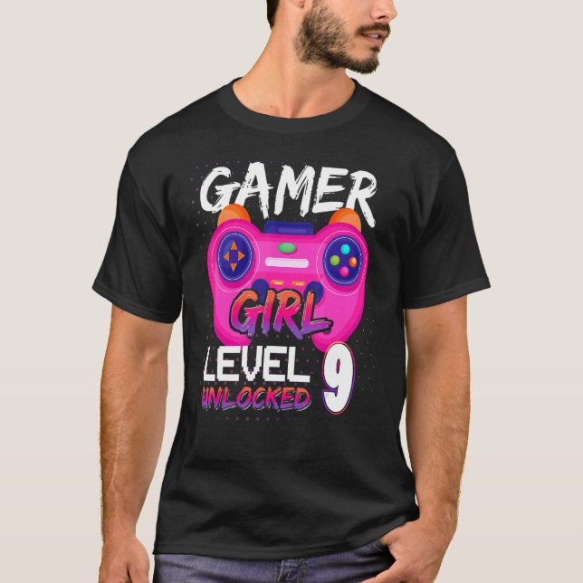 Awesome Video Games Controller Level 9 Unlocked Ga T-Shirt (Vorderseite)