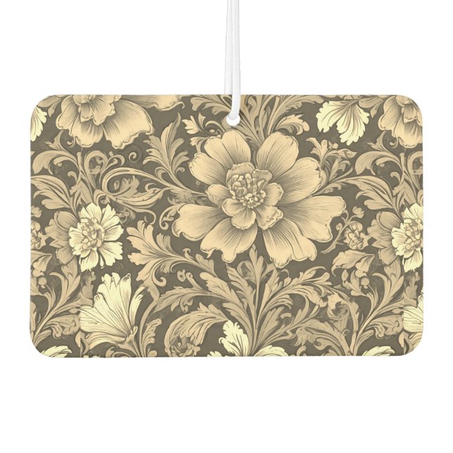 Awesome Vintage Sepia Floral Pattern  Autolufterfrischer (Vorderseite)