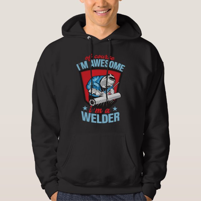Awesome Welder Grandpa Welding Apparel Hoodie (Vorderseite)