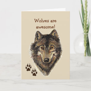 Awesome Wolves Wildlife Animal Son  Birthday Karte