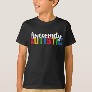 Awesomely Autistic Biy Girl Family T-Shirt