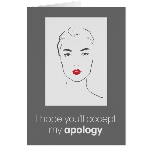 Awkward "Beautiful and Smart Apology Card" (Vorne)