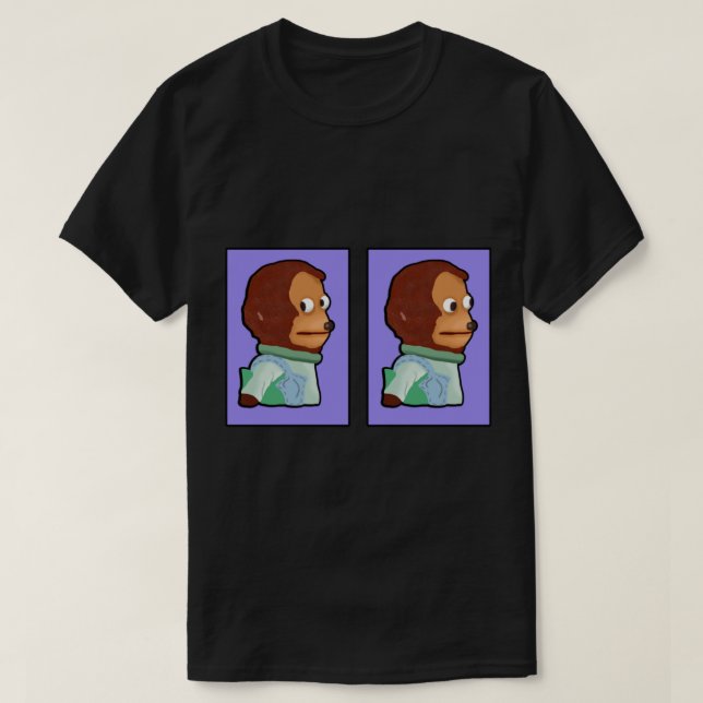 Awkward Monkey Blick weg Puppet Meme T-Shirt (Design vorne)