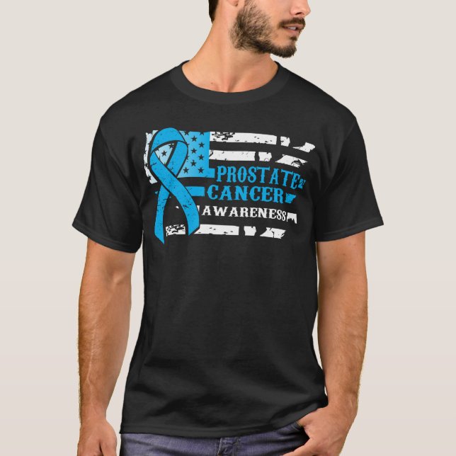 Awkward Style USA Flag Prostate Cancer Awareness T-Shirt (Vorderseite)