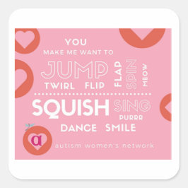 AWN Valentine Quadratischer Aufkleber