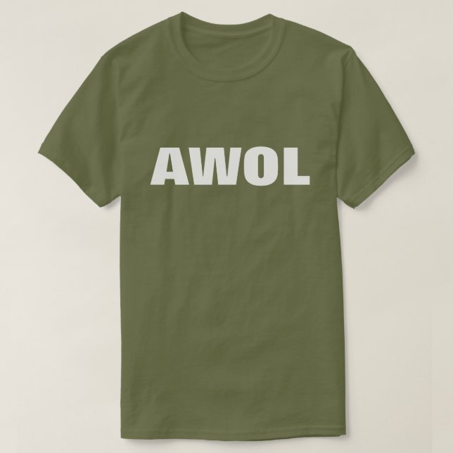 "AWOL": MODERNES GRAFISCHES TEXT-DESIGN T-Shirt (Design vorne)