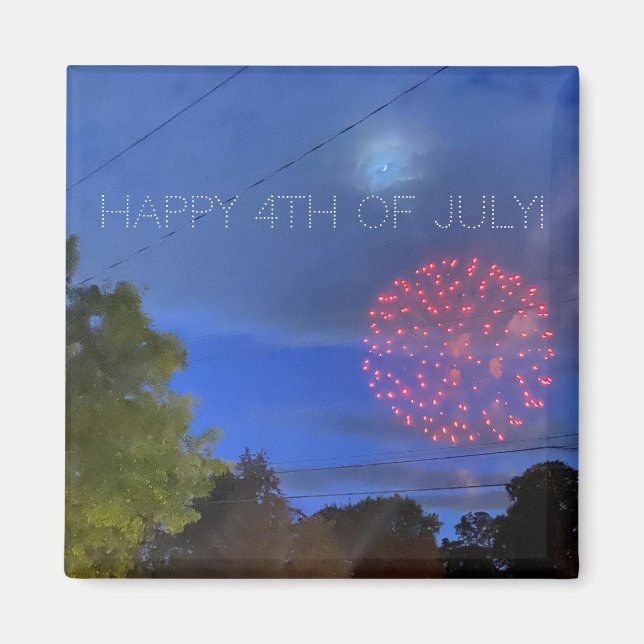 aWorld2Celebrate: GLÜCKLICH 4. JULI! Magnet (Vorne)