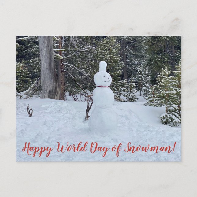 aWorld2Celebrate: Happy World Day of Snowman! Postkarte (Vorderseite)