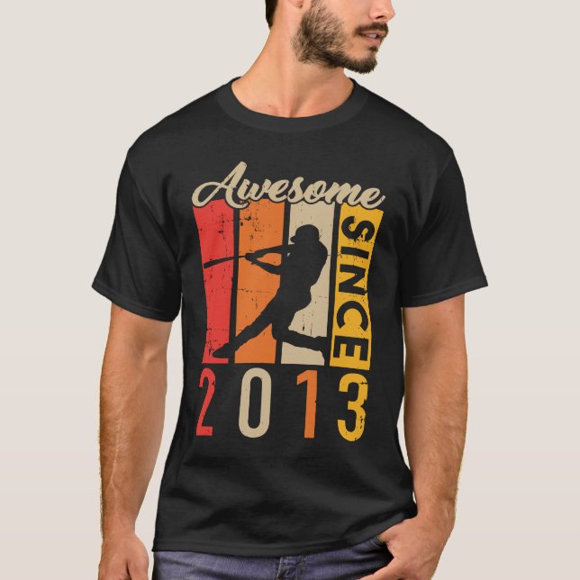 Awsome Since 2013 Baseball Player T-Shirt (Vorderseite)