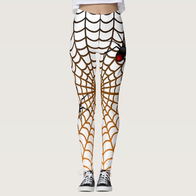 Awsome Spider and Web Fun Halloween Design Leggings (Vorderseite)