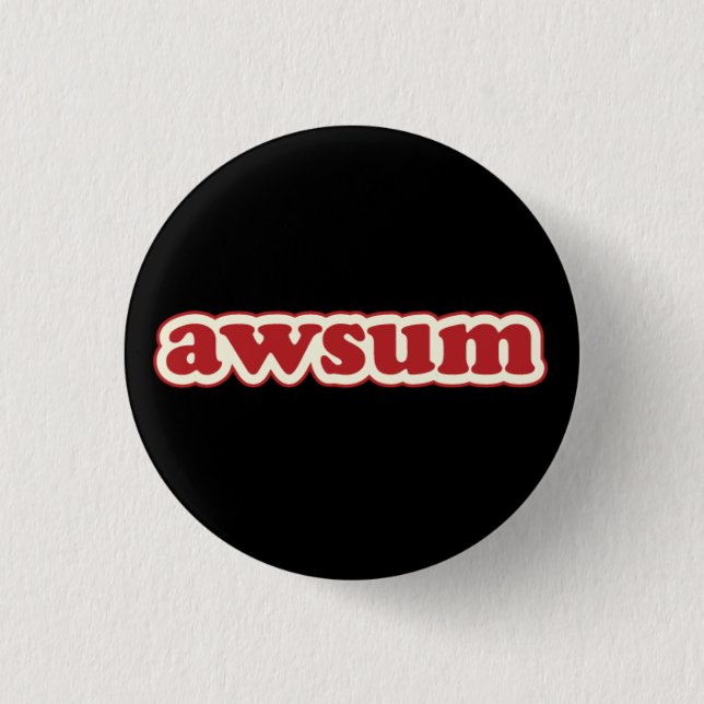 Awsum Lolcat Speak Flair Pinback Button (Vorderseite)