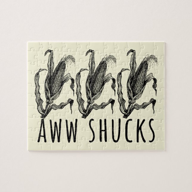 Aww Shucks Corn Husk Funny Farm Puzzle (Horizontal)