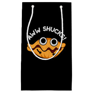 Aww Shucks Funny Oyster Pun Dark BG Kleine Geschenktüte