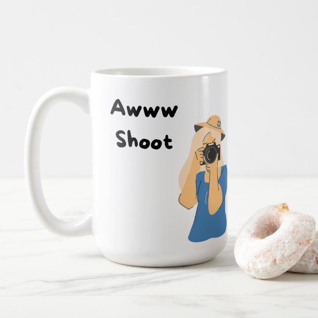 Awww Shoot mit einem Fotografen auf einem Kaffeetasse (Mit Donut)