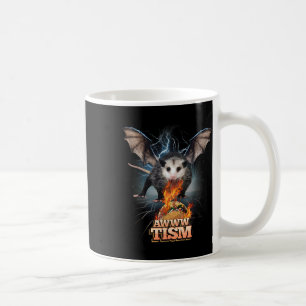 Awww Tism Funny Opossum Bat Spit Feuer Opossum Mem Kaffeetasse