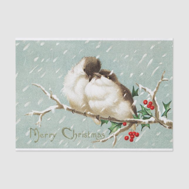 Awww! Weihnachts-Lovebirds! Seidenpapier (Vorderseite)