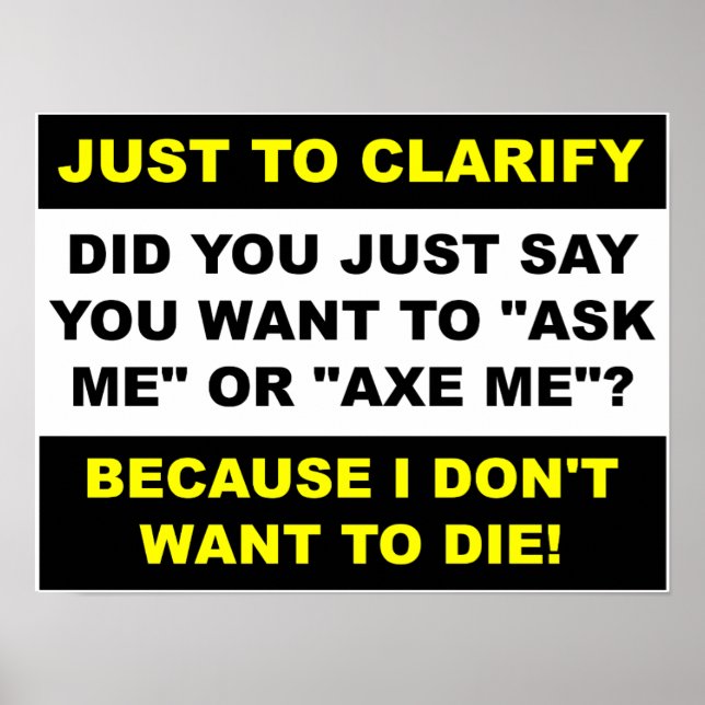 Ax Me Funny Poster (Vorne)