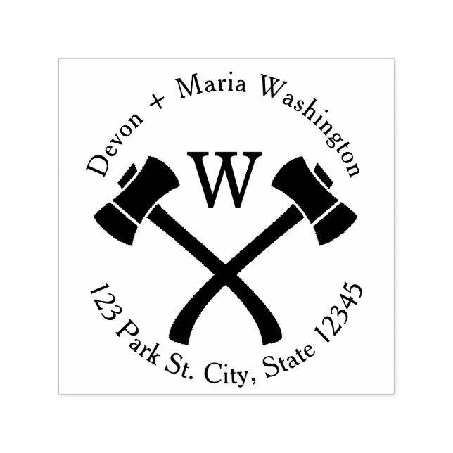 Ax Monogram-Adresse Permastempel (Design)