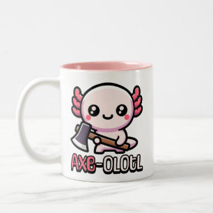 Ax-Olotl! Niedlicher Axolotl Pub Zweifarbige Tasse