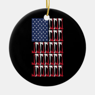 Ax Throwing American Flag für Lumberjacks Keramik Ornament