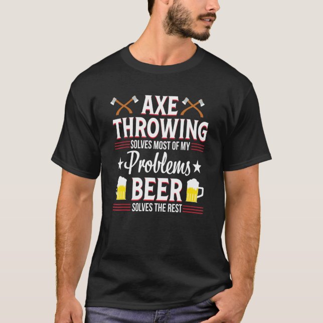 Ax Throwing Bierhahn T-Shirt (Vorderseite)