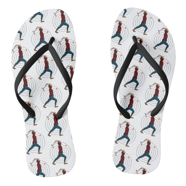 Ax Throwing Flip Flops (Fußbett)